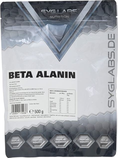 Beta Alanin 500g reines Beta Alanine Pulver vegan und ohne Zusätze