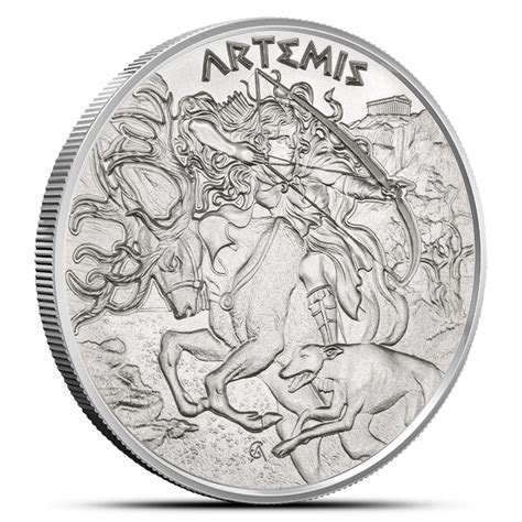 Oz Greek Mythology Artemis Silver Round New L Jm Bullion