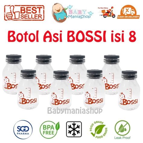 Jual Ambar Botol ASI BOSSI Kaca 100ml Isi 8 Pcs ASIP ASI Perah BPA FREE