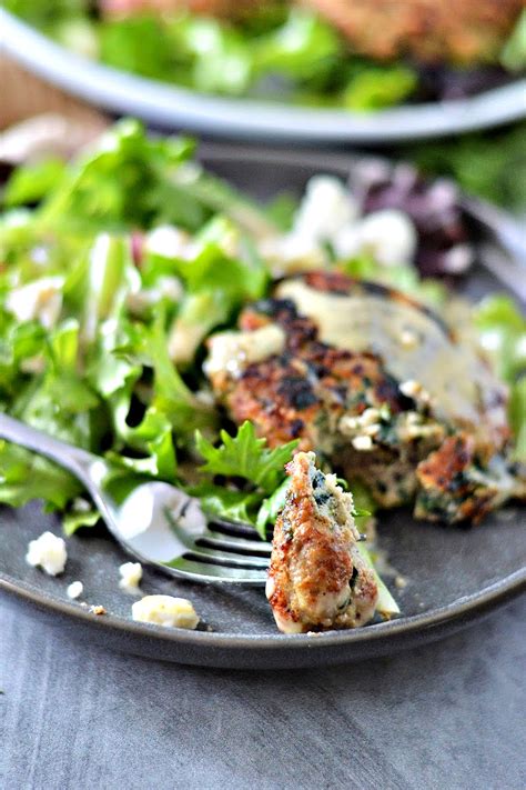 Keto Spinach Feta Turkey Burgers Easy Healthy Dinner Idea