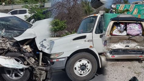 Tres Personas Heridas Durante Un Múltiple Accidente De Tránsito En Azua