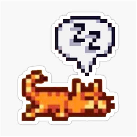 Stardew Valley Sleeping Cat Sploot Sticker For Sale By R9440 Redbubble