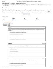 Quiz Chapter 1 A Modern View Of The Universe PHYS 1403 900 Stars And