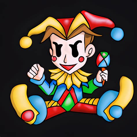 Create A Retro Graphic Art Masterpiece Featuring A Vibrant Jester