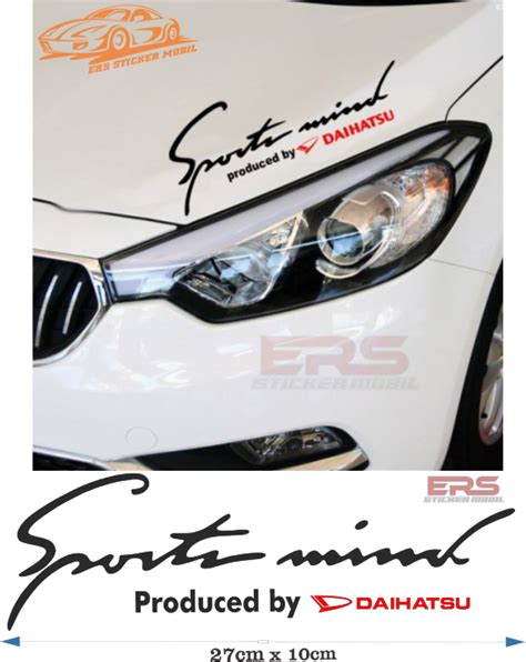 Stiker Cutting Mobil Kap Depan Sport Mind DAIHATSU Bisa Untuk Kaca Dan