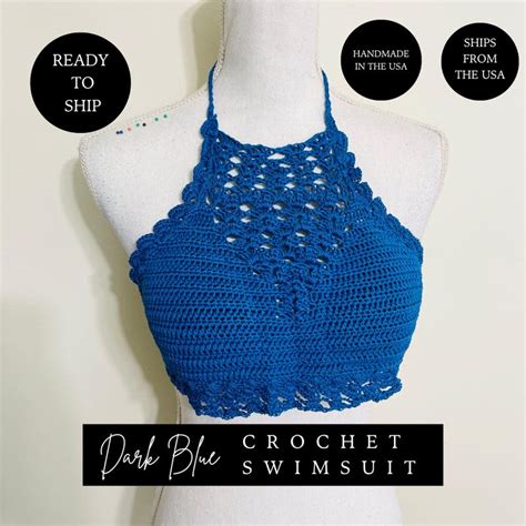Blue Crochet Bikini Etsy