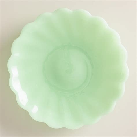 Jade Green Glass Plates Set Of 6 Green Glass Dish Green Glass Glass Plates