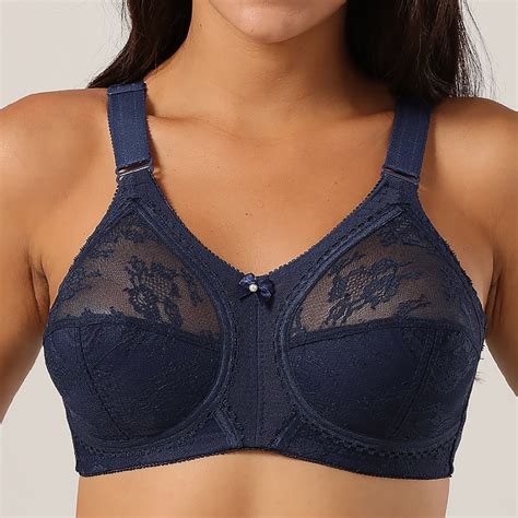 Munlar Womens Bras Plus Size Push Up No Wire Mesh Adjustable Strap