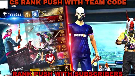 Cs Rank Push With Team Code Free Fire Live Cs Rank Push With