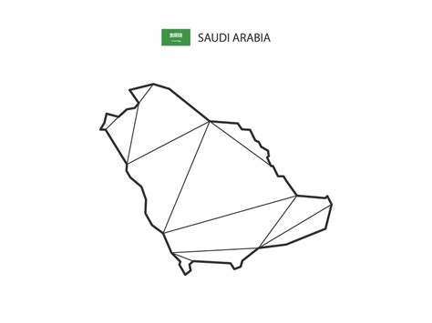 Mosaic Triangles Map Style Of Saudi Arabia Isolated On A White