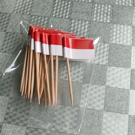 Jual Tusuk Gigi Bendera Indonesia Isi Shopee Indonesia