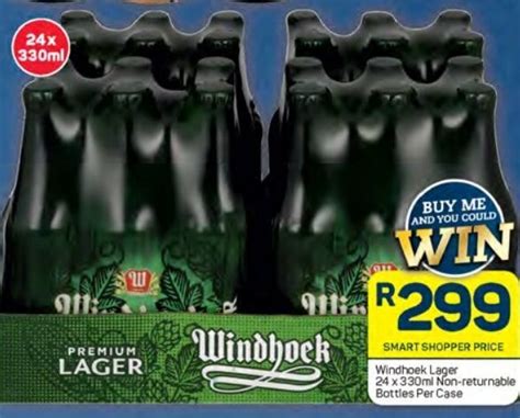 Windhoek Lager 24 X 330ml Non Returnable Bottles Per Case Offer At Pick