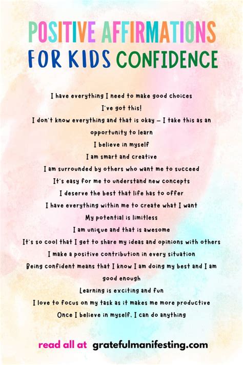 99 Positive Affirmations For Kids: To Boost Self Love, Esteem & Confidence