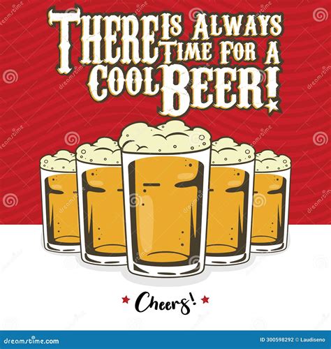 Vintage beer poster Vector stock illustration. Illustration of vector - 300598292