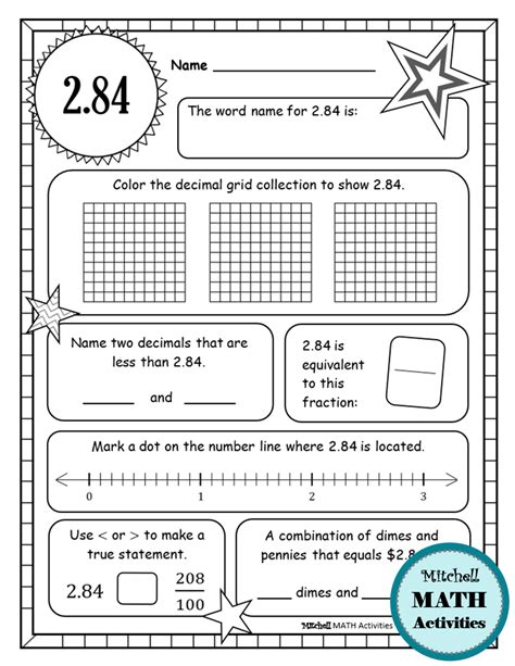 Grade 5 Tenths And Hundredths Worksheet