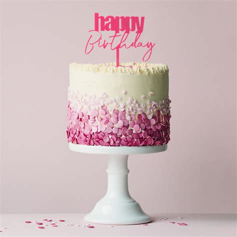 CURSIVE Happy Birthday Cake Topper - PINK | Bake Group