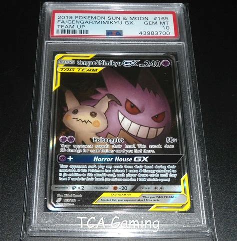 Pokemon Tcg Sm Team Up Gengar Mimikyu Gx Full Art Rare Card