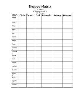 shapes matrix  jordans jungle  learning tpt