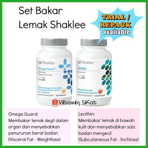 Set Bakar Lemak Shaklee Omega Guard Lecithin Minda Sihat Otak