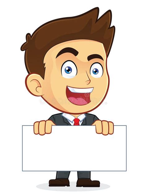 Businessman Holding A Blank Sign Clipart Picture Of A Male Businessman