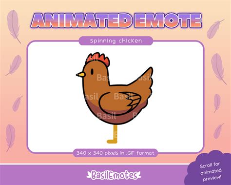 Animated Twitch Emote Premade Animated Spinning Chicken Emote For