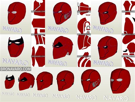 RED HOOD Helmets (Foam Template) - Red Hood Helmet Pattern - Jason Todd ...