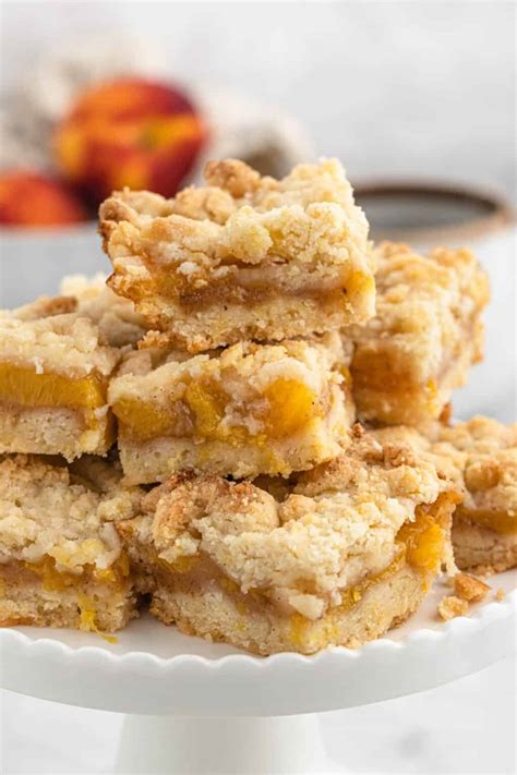 Homemade Peach Crumb Bars Recipe Grandbaby Cakes