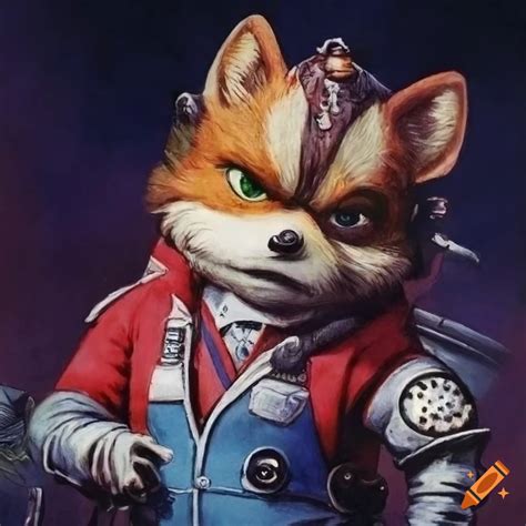 Dizzying Intricate Details In A Vintage Star Fox Poster Inspired By