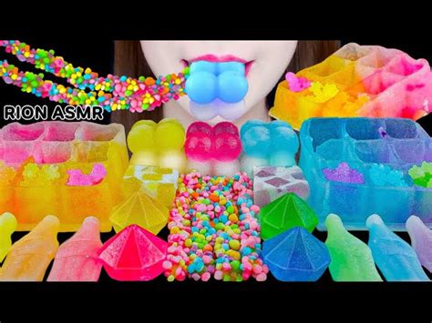 Asmrrainbow Desserts Big Kohakuto Bubble Sherbet Rainbow Nerds Rope