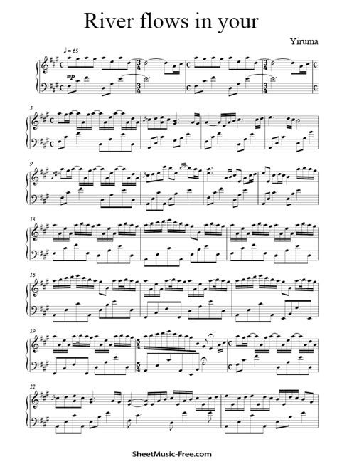 River Flows In You Sheet Music Yiruma Piano Sheet Free