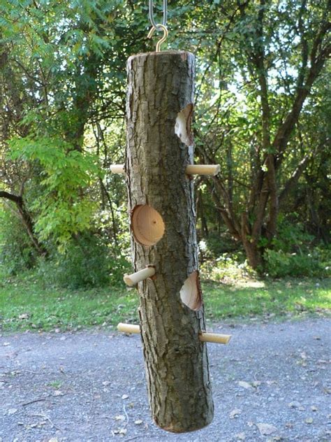 Items similar to Wooden Bird Feeder - Suet Log (3) on Etsy