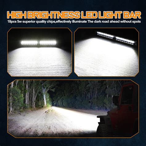 12 20 30 40 Slim LED Light Bar Spot Flood Combo Work Offroad SUV