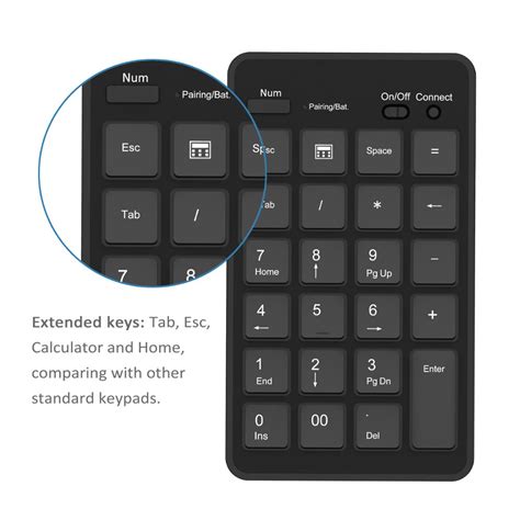 Rocketek Wireless Numeric keypad Bluetooth Keyboard - rocketeck