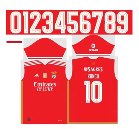 Arte Vetor Camisa Benfica Titular 2023 24 Janete Artes