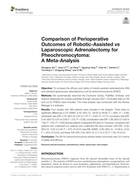 Pdf Comparison Of Perioperative Outcomes Of Robotic Assisted Vs