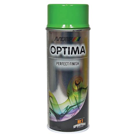 SMALTO SPRAY OPTIMA MOTIP RAL 6018 VERDE GIALLO 400 ml 3 5 m² CON 1 l