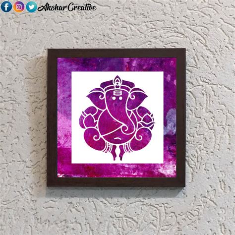 Purple Ganesha Stencil Frame – Akshar Creative Enterprise