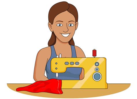 50 Young Woman Sewing Machine Illustrations Royalty Free Vector