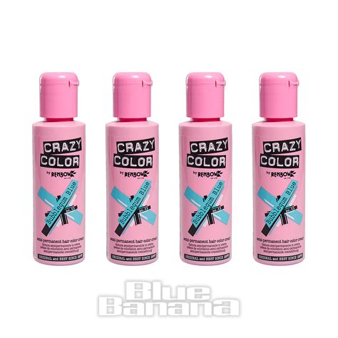 Crazy Color Bubblegum Blue Semi-Permanent Hair Dye 4 Pack 100ml