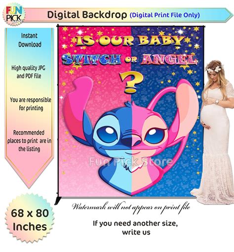 Stitch And Angel Gender Reveal Decorations