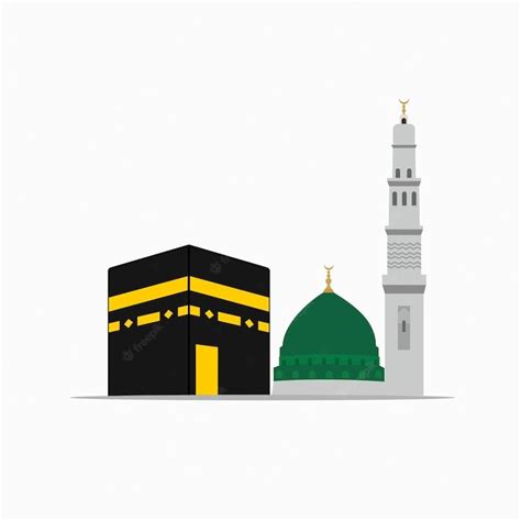 Premium Vector Mecca And Medina Mosque Medina Mosque Mecca Mosque