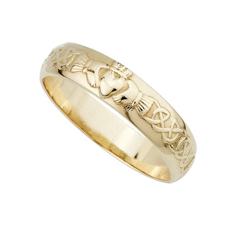 14K GOLD GENTS CLADDAGH WEDDING BAND