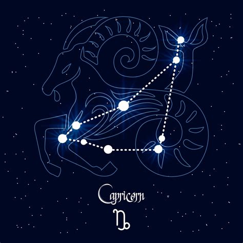 capricornio constelación y signo del zodiaco en el fondo del universo