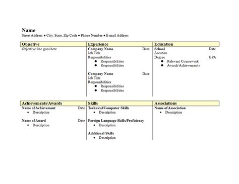 WORD Of Simple Resume Doc WPS Free Templates