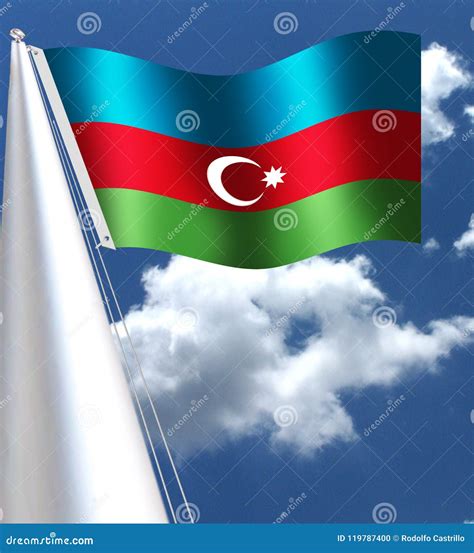 Azerbaijan Natinal Flag Stock Illustration Illustration Of Republic 119787400