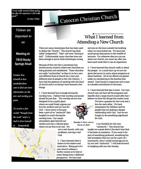 Free 14 Sample Church Newsletters In Pdf Psd Html Ms Word