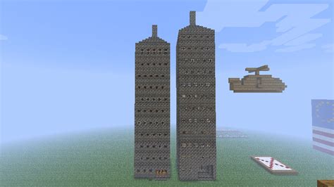 minecraft:twin towers by RapterKitten on DeviantArt