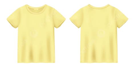 Mock Up Kaos Kuning Unisex 3d Tekstil Laki Laki Png Dan Vektor Dengan Background Transparan