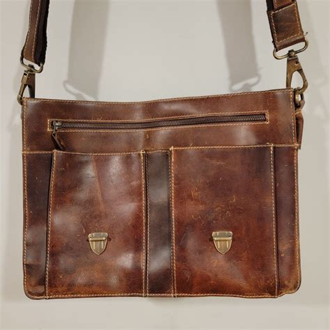 Rustic Town Leather Cross Body Messenger Bag Men Wome Gem