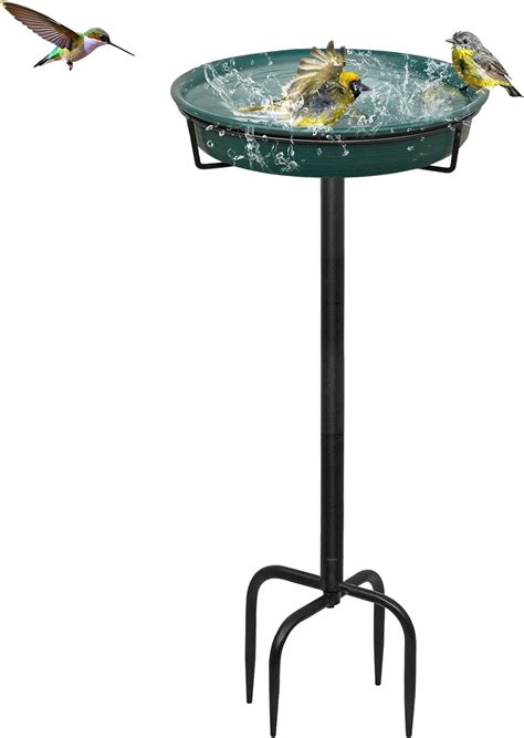 Giyiprpi Inch Bird Bath Feeder Bowl Water Point Standing Bird